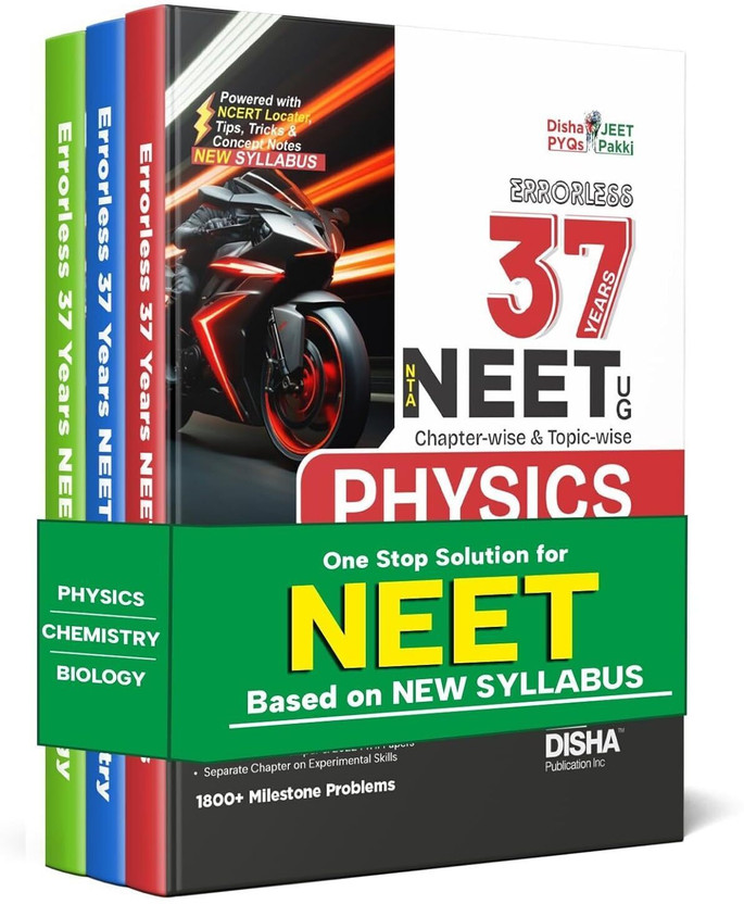 Errorless 37 Years Nta Neet (Ug) Chapter-Wise & Topic-Wise Physics, Chemistry & Biology Solved Papers (2024 - 1988) with Value Added Notes- New Syllabus Pyqs Question Bank for 2025 Exam(English, Paperback, unknown)