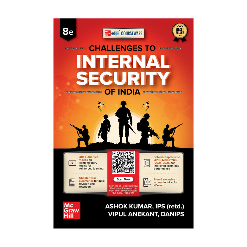 Challenges Challenges to Internal Security of India, 8e for UPSC 2026-27 | Courseware | 30+ Author's Videos | Chapter-wise Solved Online Mains Previous Years' Solved Papers (2021 - 2025) | Free eBook Access(Paperback, Ashok Kumar (Retd. IPS), Vipul Anekant (DANIPS)) - Flipkart Deal