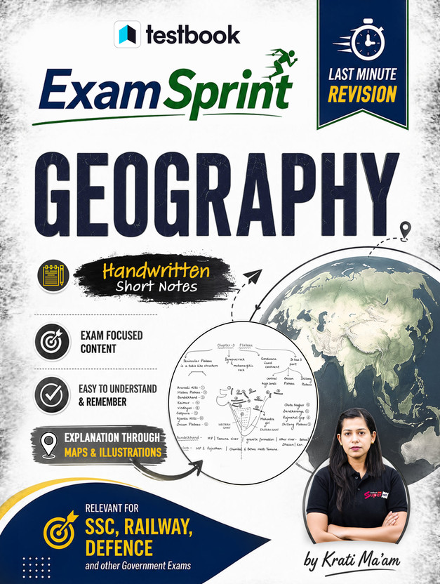 ExamSprint Geography by Krati ma'am  - Black & White Handwritten Short Notes | Last-Minute Revision Book for SSC, Railway, Defence & Govt Exams(Paperback, Testbook Edu Solutions Pvt Ltd)