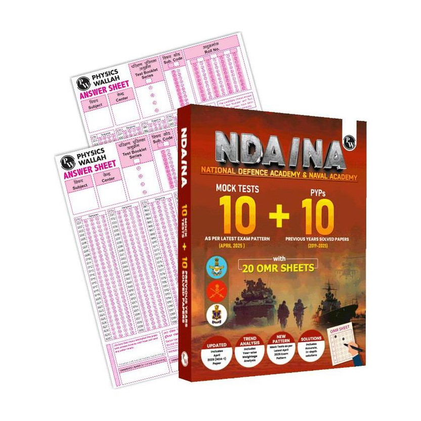 PW UPSC NDA/NA 10 Previous Year Papers (PYQs) & 10 Mock Tests For 2025-26 Exam(Paperback, PW)