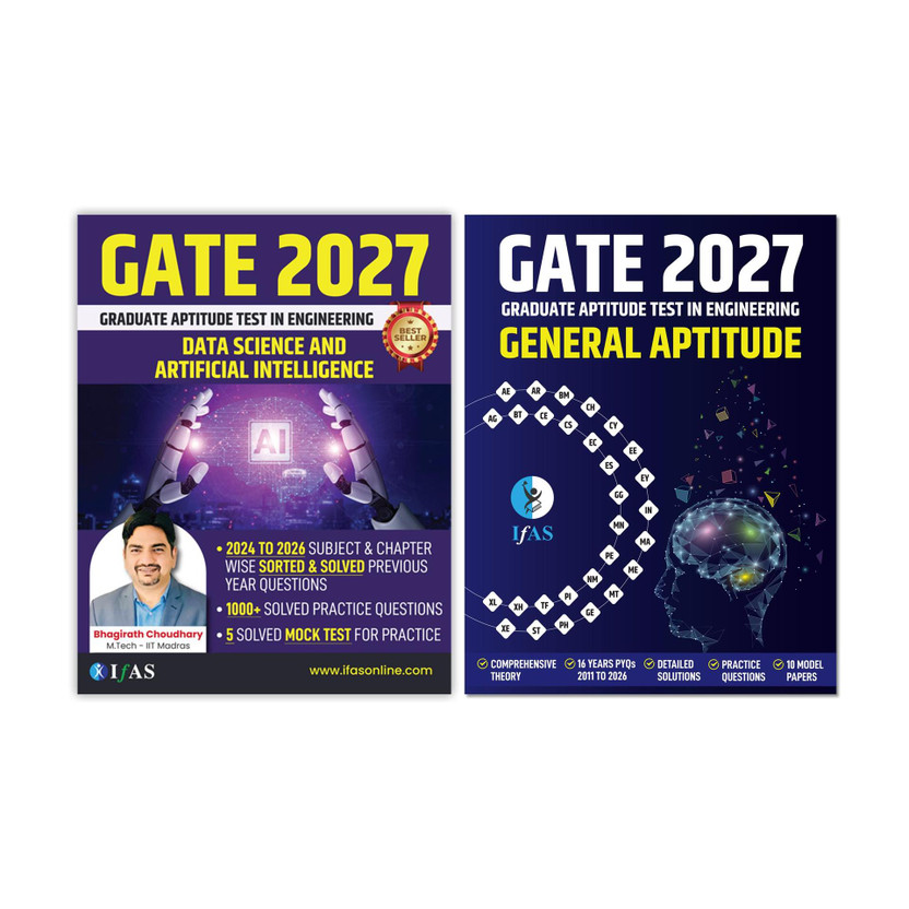 GATE Data Science And Artificial Intelligence  - GATE General Aptitude 2027 (Set of Books – 2) | Previous Year Solved Papers (2024–2026) with MCQ, MSQ & NAT | Topic & Subtopic Wise PYQs + 1000+ Practice Questions | PYQ & Practice Book for M.E./M.Tech/PhD & PSUs Aspirant | IFAS(Paperback, IFAS Public