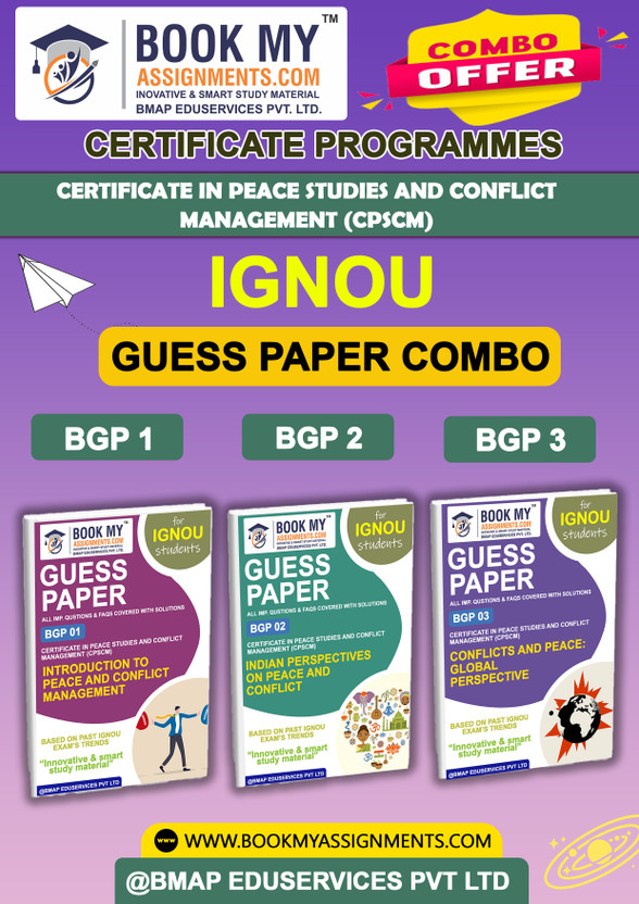 IGNOU BGP1 BGP2 BGP3 Guess Paper Notes Book For Ignou Student Certificate in Peace Studies and Conflict Management (CPSCM)(Paperback, BMA Publication)