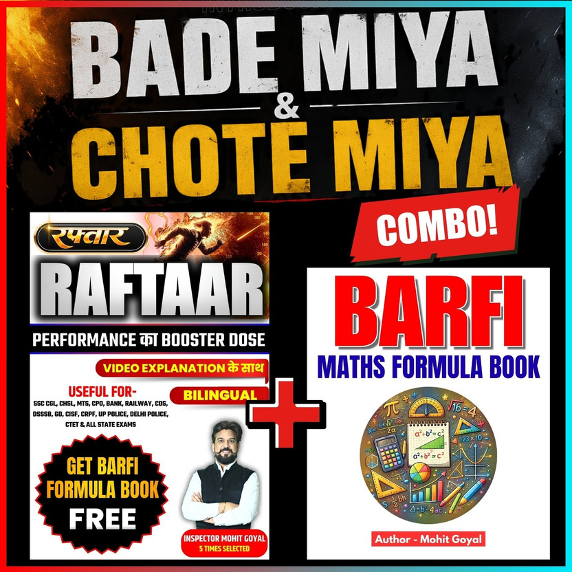 Raftaar Mathematics & Barfi Maths Formula Book | Combo Set | Video Explanation, Bilingual Study Guide For SSC, Bank, Railway Exams | Mohit Goyal Sir(Paperback, Mohit Goyal)