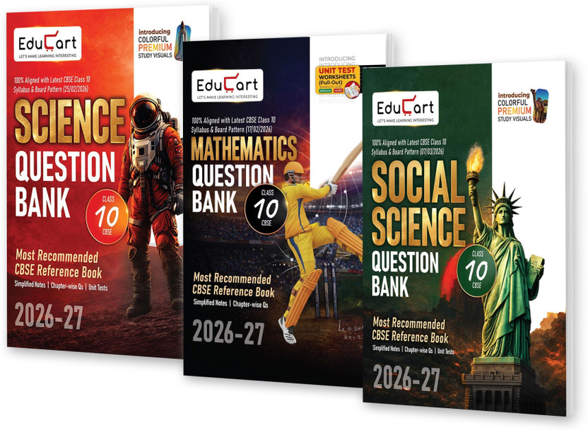 Educart CBSE Class 10 Science, Mathematics & Social Science (SST) Question Bank Bundle 2026-27 | Based on Latest 2027 Board Syllabus | Chapter-wise, Case-Based, Assertion-Reason & PYQs | Unit Test Worksheets + Premium Colored Visual Learning(Paperback, Prashant Kirad, Digraj Singh Rajput, Educart)