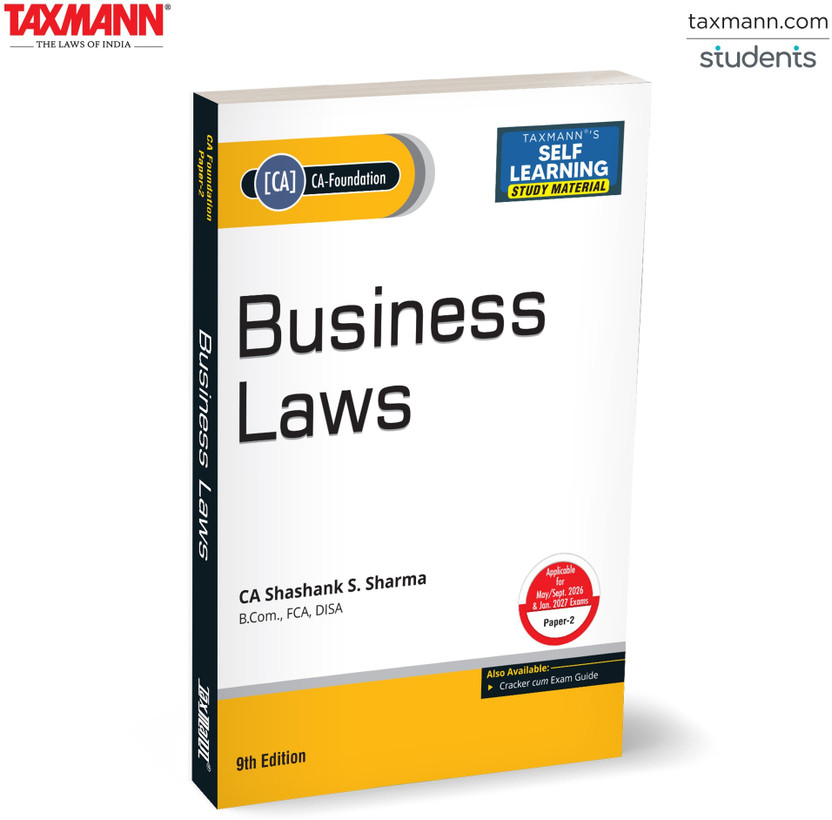 Flipkart Taxmann's SELF LEARNING STUDY MATERIAL for Business Laws (Paper 2 | Law) – Builds Strong Legal Fundamentals Through Structured Explanations | Integrated Practice | Examination-focused Application(Paperback, CA Shashank S. Sharma) - Flipkart Deal