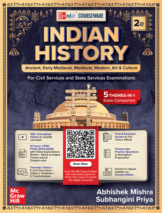 Indian History UPSC 2026-27, 2e by Abhishek Mishra | Ancient, Early-Medieval, Medieval, Modern and Art & Culture | Chapter-wise 14 Years Online Prelims & Mains PYQs (2013-26) | 100+ Author Videos(Paperback, Abhishek Mishra, Subhangini Priya)