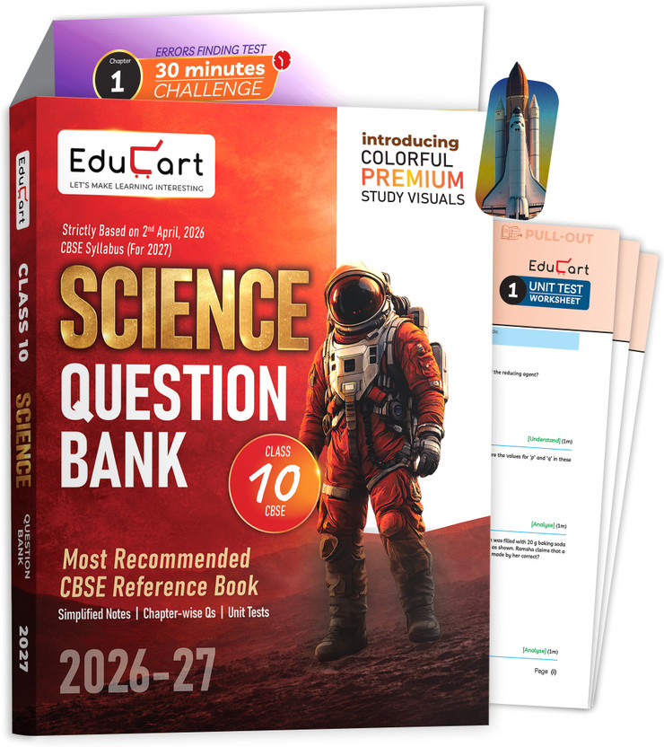 Educart CBSE Class 10 Science Question Bank 2026-27 | Chapterwise, Case-Based & Competency-Based Qs | Unit Test Worksheets, Notes & Visuals | NCERT Based CBSE 2027  - Class 10 Question Bank 2027(English, Paperback, Prashant Kirad, Educart)