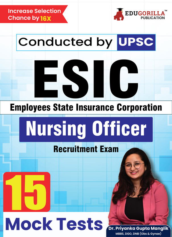 Upsc Upsc Esic Nursing Officer  - 2024 | 15 Full Mock Tests (1500 MCQs) for Preparation | Free Access to Online Tests(English, Paperback, Manglik Rohit) - Flipkart Deal