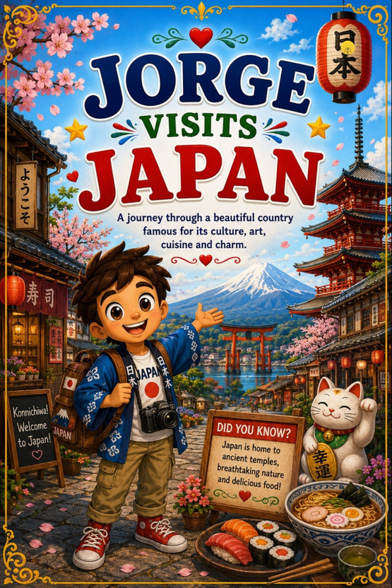 Jorge Visits Japan | Kids' Travel Guide: An Educational Activity Book with Fun Facts, Cute Illustrations, and Local Culture for Children Ages 2-10(Hardcover, Monica Bhandari Books)