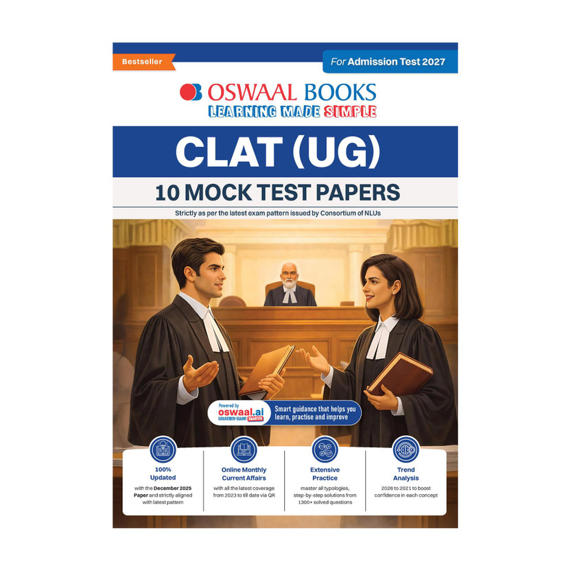 CLAT (UG) (Common Law Admission Test) | 10 Mock Test Papers | For 2027 Admission Test(Paperback, Oswaal Editorial Board)