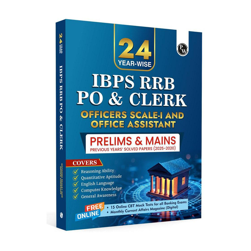 PW PW IBPS RRB Clerk & PO 24 Yearwise PYQ (2025-2020) Prelims & Mains For 2026 Exams(Paperback, PW) - Flipkart Deal