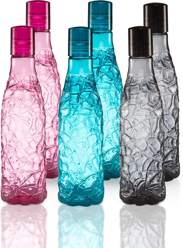 Flipkart SmartBuy Designer Mosaic Bottle - 1000ml - PET(Pack of 6, Multicolor)