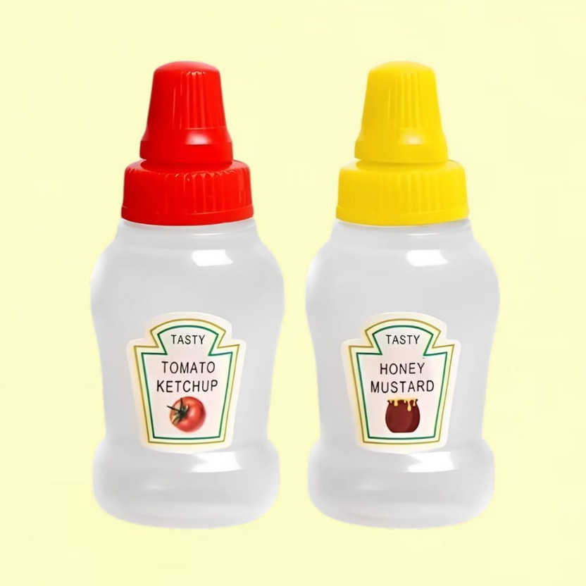Jiyana Jiyana living Small Capacity Mini Squeeze Bottles for Liquid Sauces 25 ml Plastic Bottle(Pack of 2, Multicolor) - Flipkart Deal