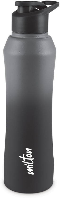 MILTON Comet 1000ml ISI Certified Stainless Steel Water Bottle, Leakproof, Black & Grey 1000 ml Steel Bottle(Pack of 1, Black, Grey)