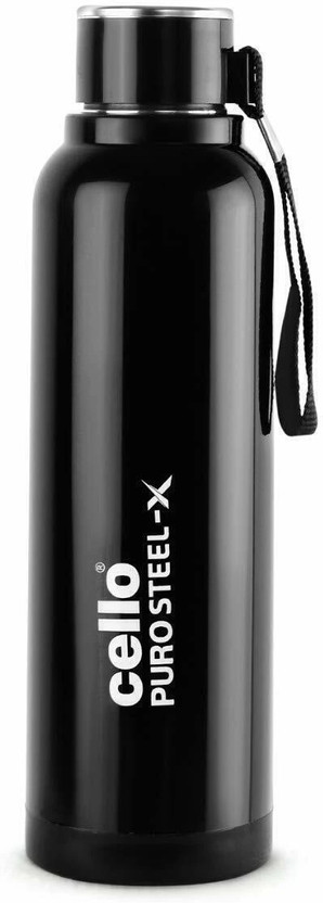 cello PURO STEEL X BENZ 900 650 ml Steel Bottle(Pack of 1, Black)