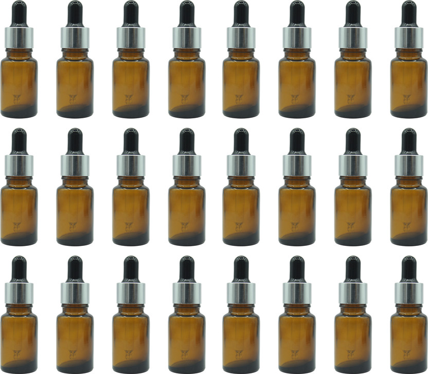 FUTURA MARKET Glass Dropper Bottle for Essential Oil, DIY Beauty care with LeakProof 10 ml Glass Bottle(Pack of 24, Brown)
