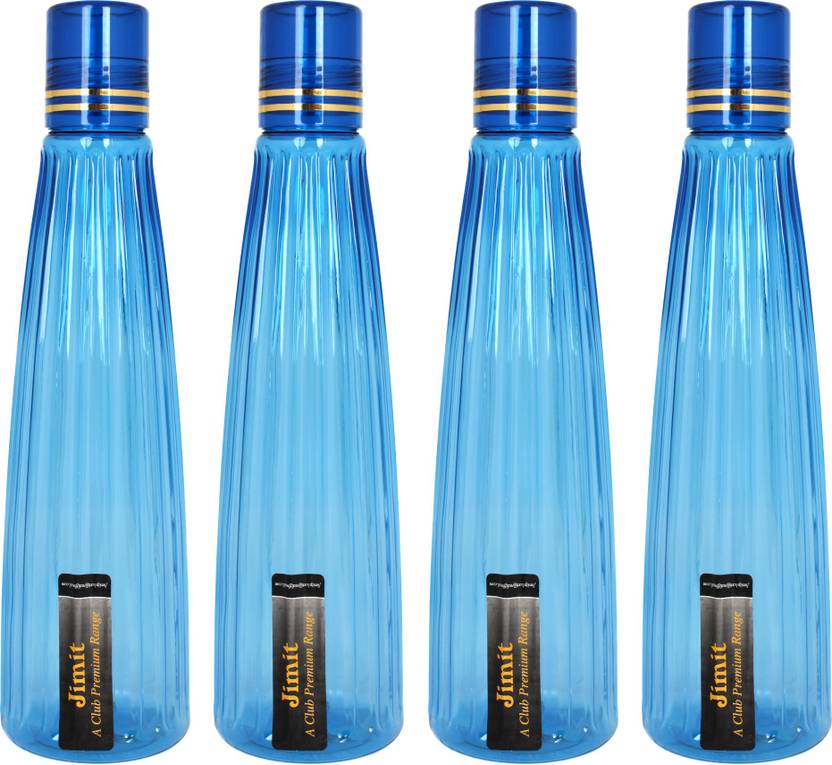 Queen's Choice 1 Litre Plastic Fridge Slim water Bottle Blue Color 1000