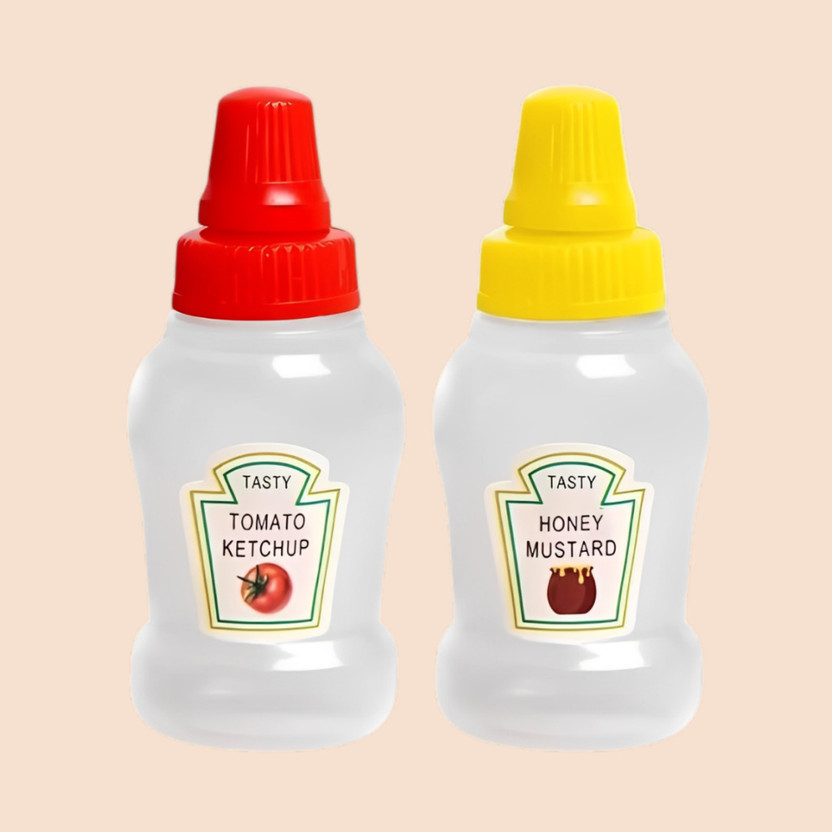 HOFEX HOFEX Compact Mini Squeeze Containers for Sauce on the Go 25 ml Plastic Bottle(Pack of 2, Multicolor) - Flipkart Deal