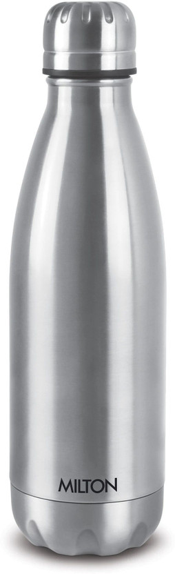 MILTON Duo DLX 1000 Thermosteel 24 Hours Hot and Cold Water Bottle 1000 ml Steel Flask(Pack of 1, Silver)