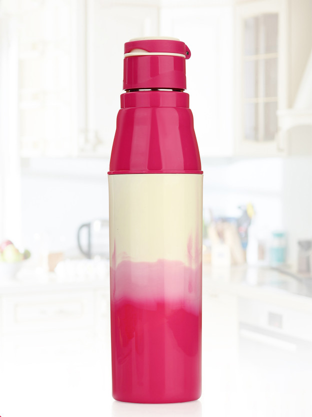 UTENSO UTENSO Premium Quality Thermal Insulated Double Wall Plastic FlipFlop Lid Office School 900 ml Stainless Steel Bottle(Pack of 1, Pink, Off White) - Flipkart Deal