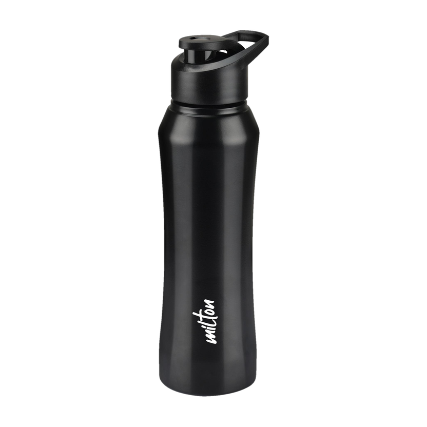 MILTON Comet Single Wall Water, Leakproof 1000 ml Stainless Steel Bottle(Pack of 1, Black)