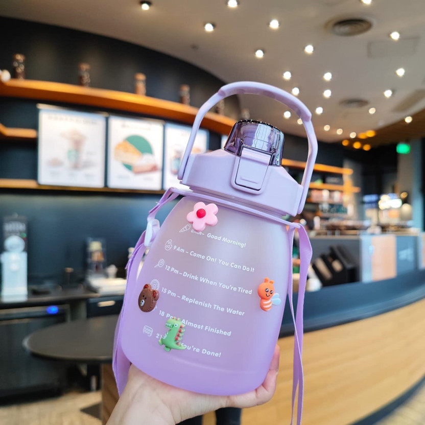 PalD 1500 milliliter Cute Water jug purple 1500 ml Plastic Bottle(Pack of 1, Purple)