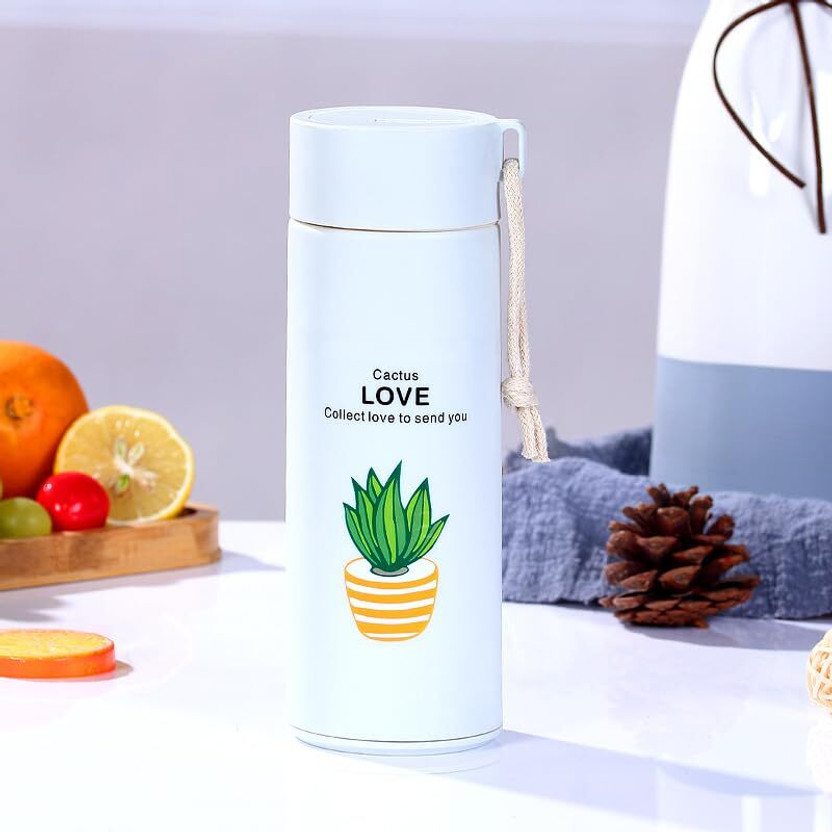 Avastro cactus love glass colorful cute portable water bottles wholesale Student Drink 400 ml Glass Bottle(Pack of 1, Multicolor)