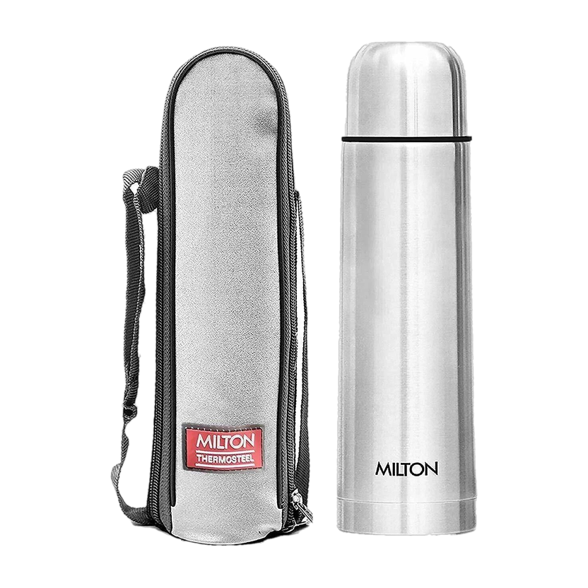 MILTON Flip lid 500 Thermosteel Water Bottle, ISI Certified, 24 Hr Hot and Cold 500 ml Stainless Steel Flask(Pack of 1, Silver)