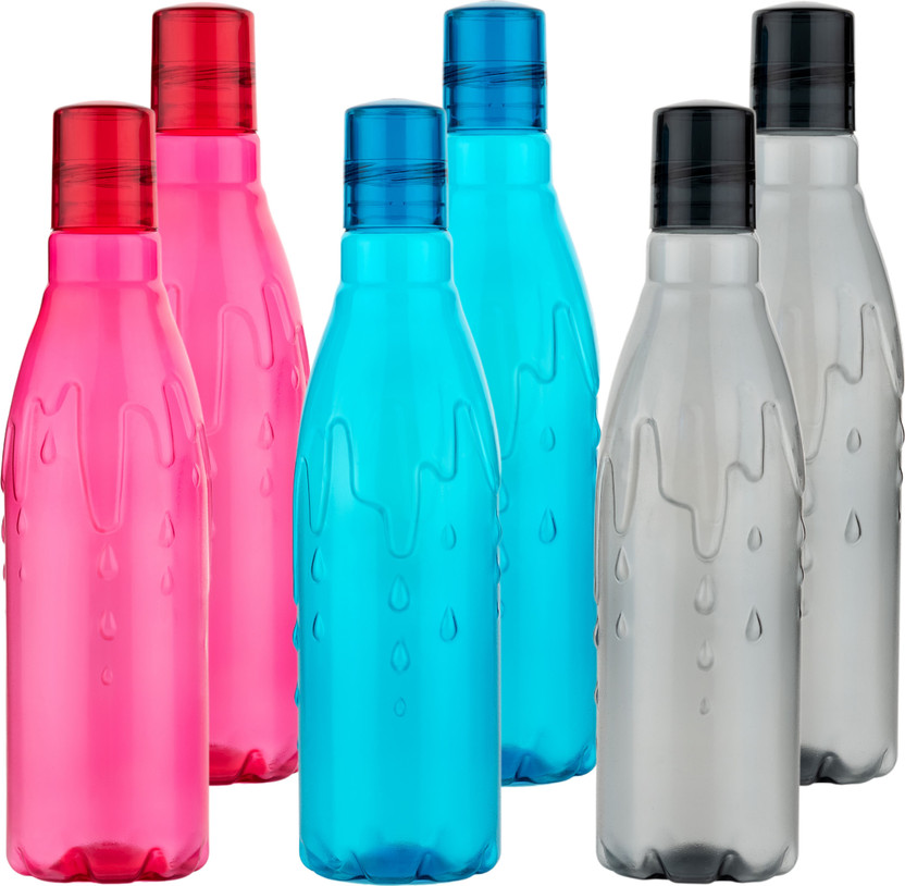 Flipkart SmartBuy Premium Quality Square Shape water bottle set of fridge 1100 ml Plastic Bottle(Pack of 6, Multicolor)