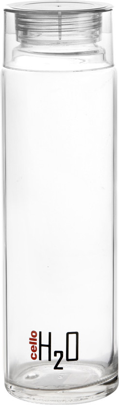 cello H2O 1000 Glass Fridge Water Bottle with Plastic Cap | Light weight | Leak proof 920 ml Glass Bottle(Pack of 1, Clear)
