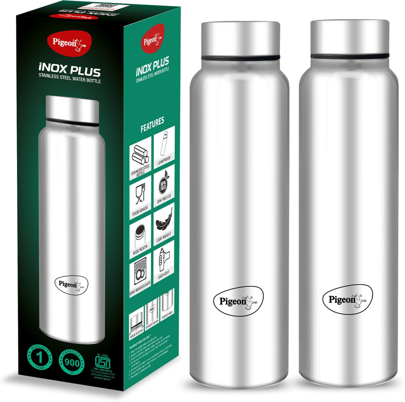 Pigeon Pigeon Inox Plus 900 ml Steel Bottle(Pack of 2, Silver) - Flipkart Deal