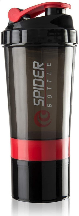 tyer ®Spider Gym Bottles/Shaker Bottle/Gym Bottle-500 ML (Multicolor (RD),Pack of 1) 500 ml Plastic, Tritan Shaker(Pack of 1, Multicolor)