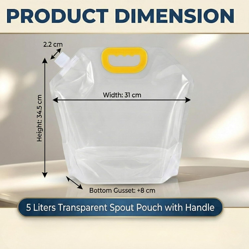 Kraptick Portable Collapsible Water Storage Tank 10L Water Container with Handl 10000 ml Plastic Flask(Pack of 1, Clear)