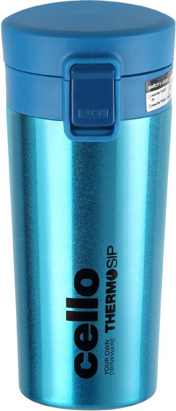 cello Monty Insulated Travel Flask 450 ml Flask (Pack of 1, Blue, Steel)