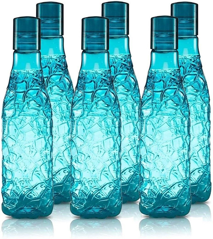 Flipkart SmartBuy Antic Bottle Fridge, for Home Office Gym School Boy, Pack of 6 (Blue) 1000 ml Plastic Bottle(Pack of 6, Blue)