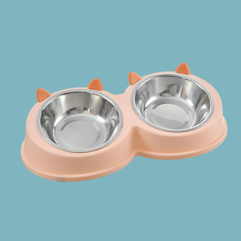 DAYUDIL WoofTreasure Plastic Pet Bowl(1 L Pink)