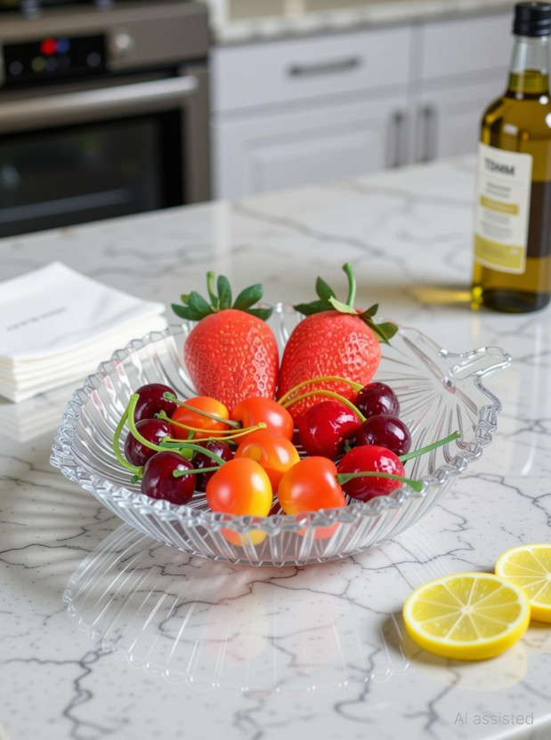 TDMM Glass Serving Bowl Disposable(Pack of 1, Clear)