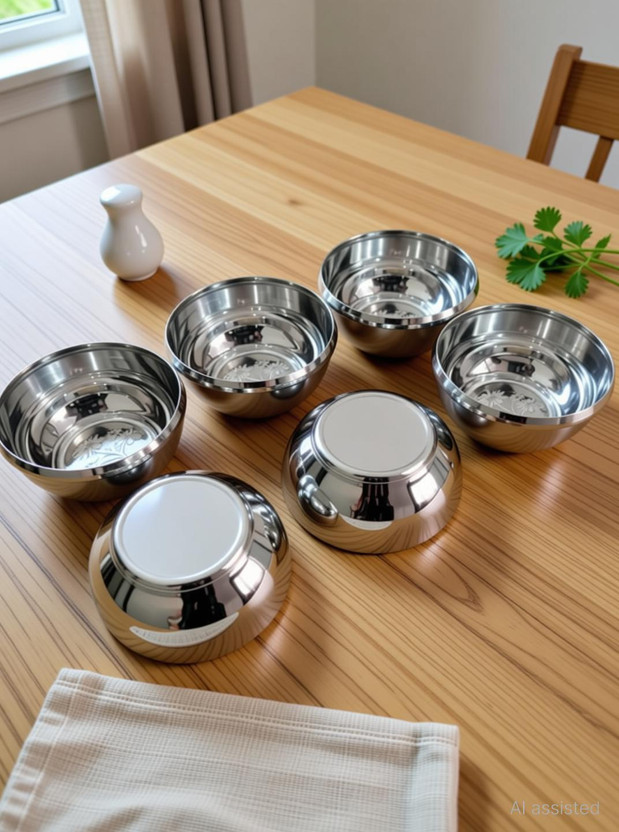 Vaibhav Vaibhav Laxmi Stainless Steel Vegetable Bowl HEAVY BOWL (PACK OF 6 PC ) Disposable(Pack of 6, Silver) - Flipkart Deal