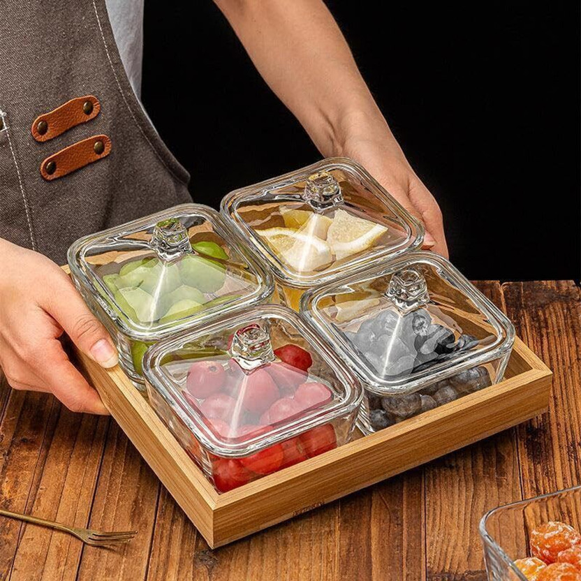 Avastro Avastro Glass Candy Bowl Snack Bowls for Fruit Candy Nuts Snacks Chip Dip Dish Display Plate Fruit(Pack of 1, Clear) - Flipkart Deal