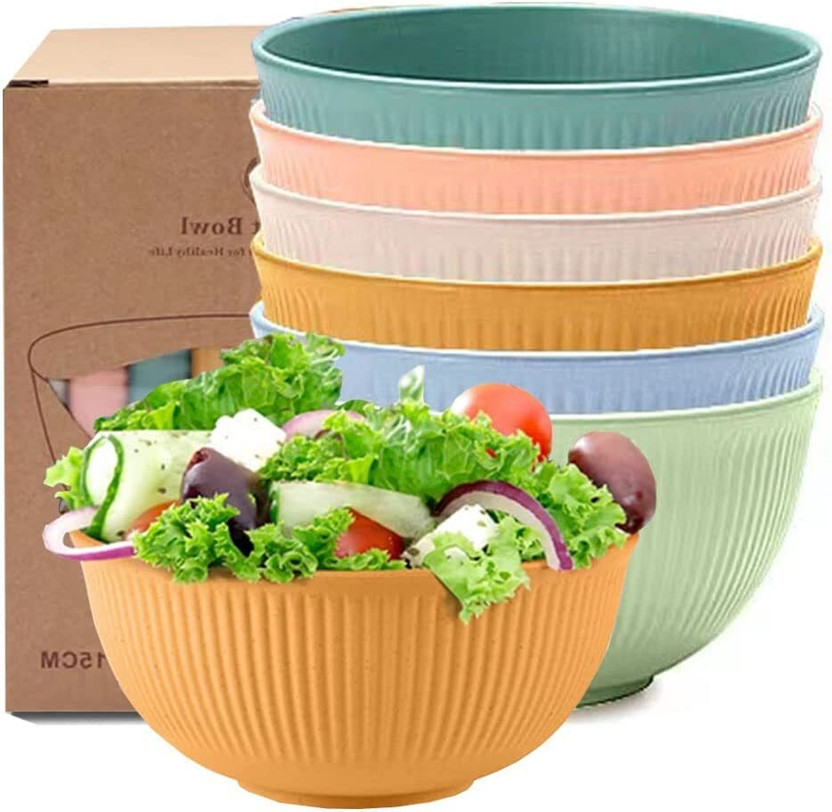 Gyanvi Gyanvi Sugarcane Bagasse Mixing Bowl Unbreakable Cereal Bowls Lightweight Bowl (Tableware) Pack Of 6(Pack of 6, Multicolor) - Flipkart Deal