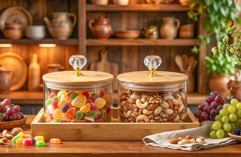 Avastro Avastro Borosilicate Glass Serving Bowl Snacks Chip Dip Dish Display Plate Cake Fruit Serving Trays Bamboo Crafts(Pack of 1, Clear) - Flipkart Deal