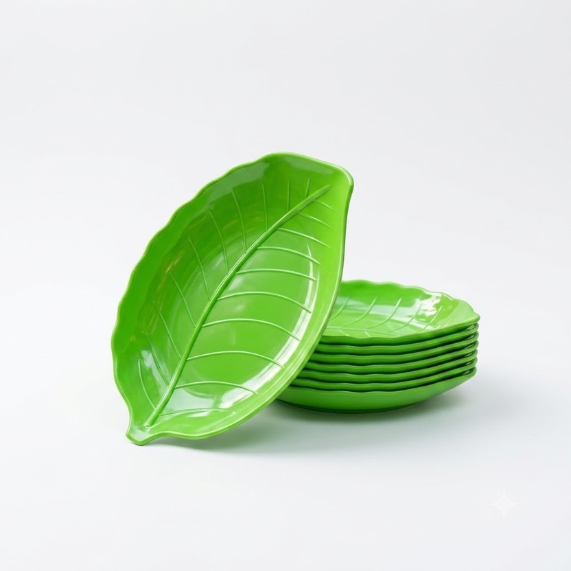 RK TECH Plastic Decorative Bowl Microwave green colour bowls Disposable(Pack of 6, Green)