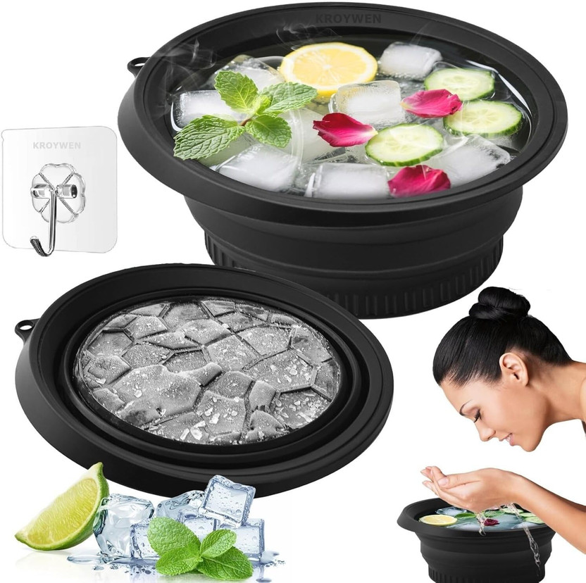 AAKIKI Silicone Massage Bowl Ice Facial Bowl for Face Massage(Pack of 1, Black)