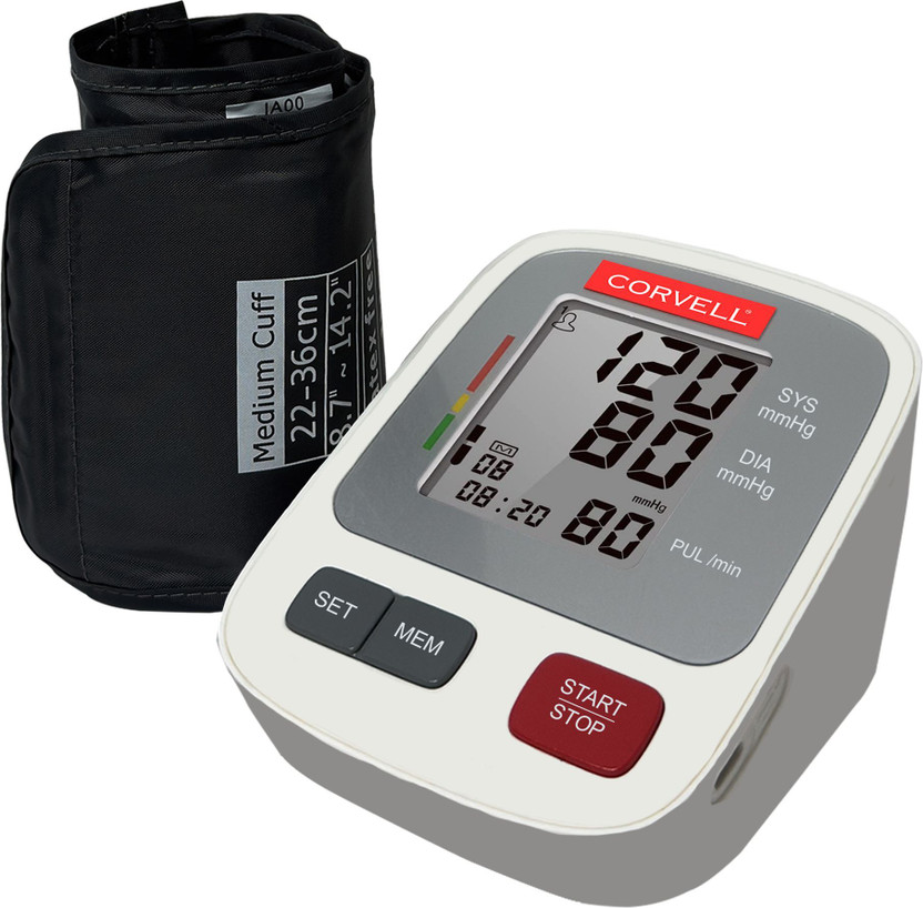 Corvell Digital Blood Pressure Monitor for Home | Large Display, USB & Battery Bp Monitor(Multicolor)