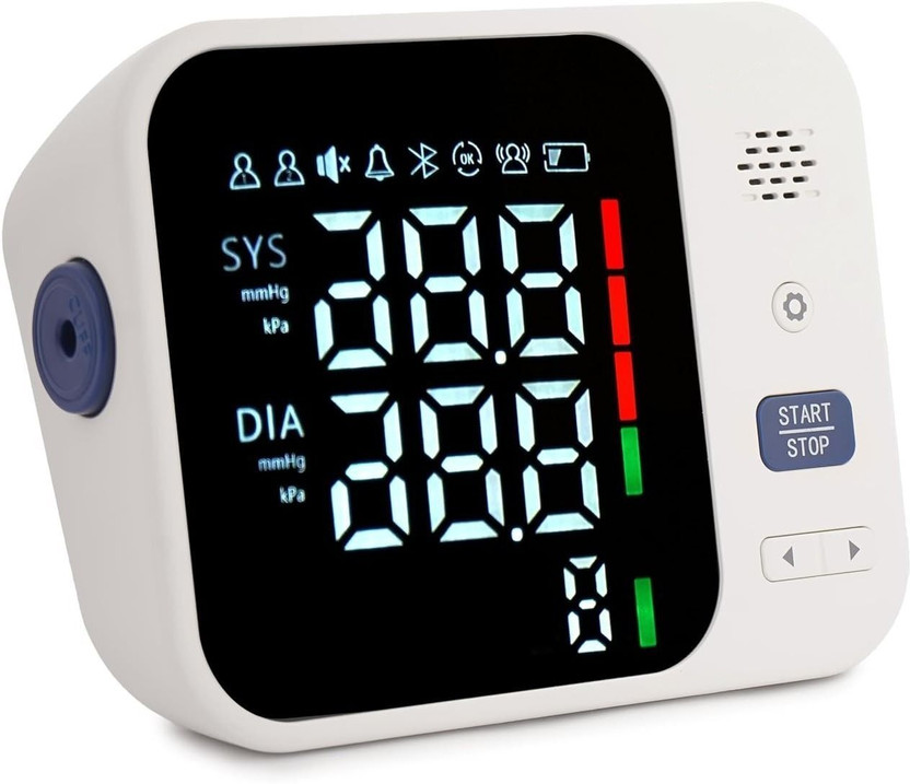 Fidelis Healthcare Digital Arm Blood Pressure Monitor with Voice Broadcast | Large Display Bp Monitor(White)
