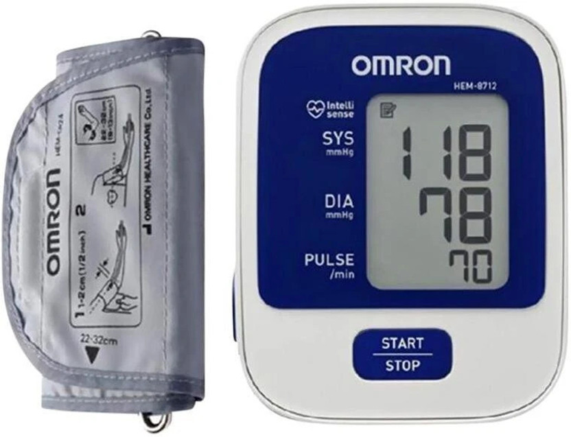 OMRON HEM-8712 HEM 8712 IntelliSense Technology | One-Touch Operation | Large Display Bp Monitor(White)