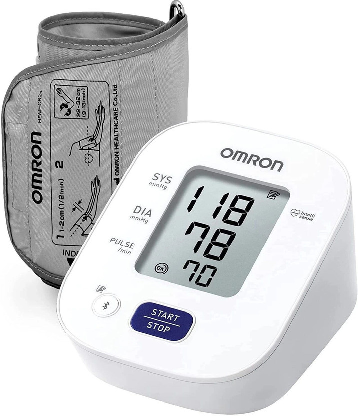 OMRON HEM 7140T1 Bluetooth Blood Pressure Monitor with Cuff Wrapping Guide Omron HEM 7140T1 Bluetooth Blood Pressure Monitor Bp Monitor(White)