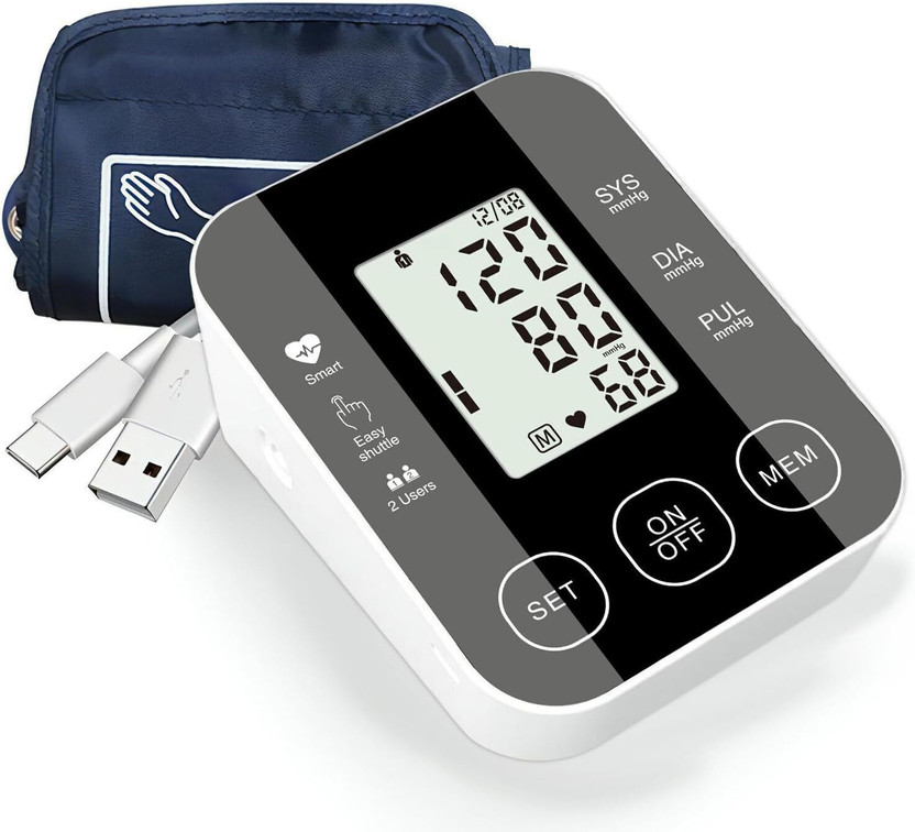 HEALBIRD Fully Automatic BP Monitor with 4X AAA Battery, Large Cuff Digital Upper Arm BP Machine | Hypertension Machine with Voice Broadcast Bp Monitor(Black)
