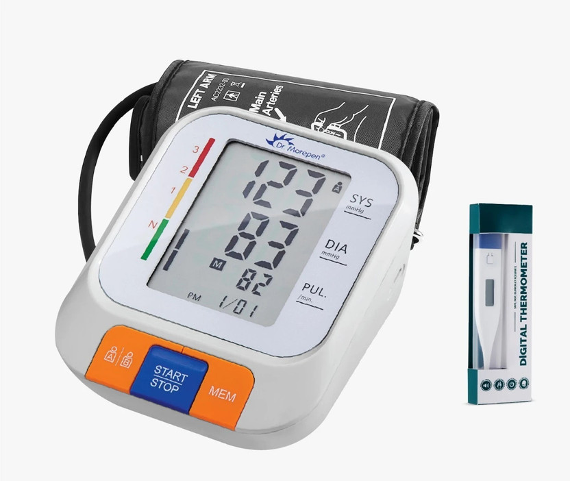 Dr. Morepen Blood Pressure BP-15 with FREE Digital Thermometer Bp Monitor(White)
