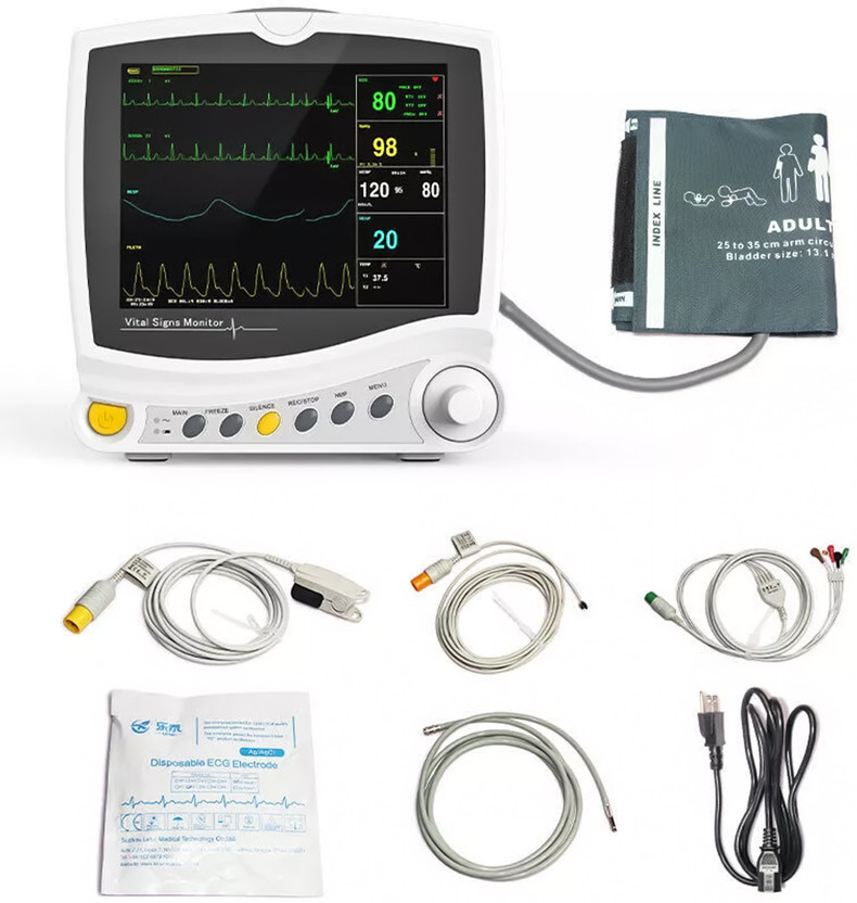MEDILMA CMS6800 Medical Patient Monitor 8inch TFT LCD Display Multi-Parameter Vital Sign CMS6800 MedicalePatient Monitor 8inch TFT LCD Display Multi-Parameter Vital Sign Bp Monitor(White)